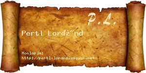 Pertl Loránd névjegykártya